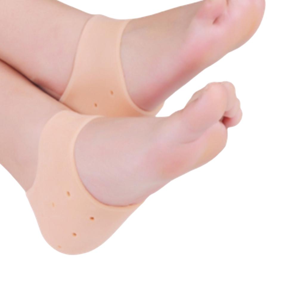 살색 통풍형 실리콘 발뒤꿈치 패드 미끄럼방지 갈라짐 건조 물집 보호 커버