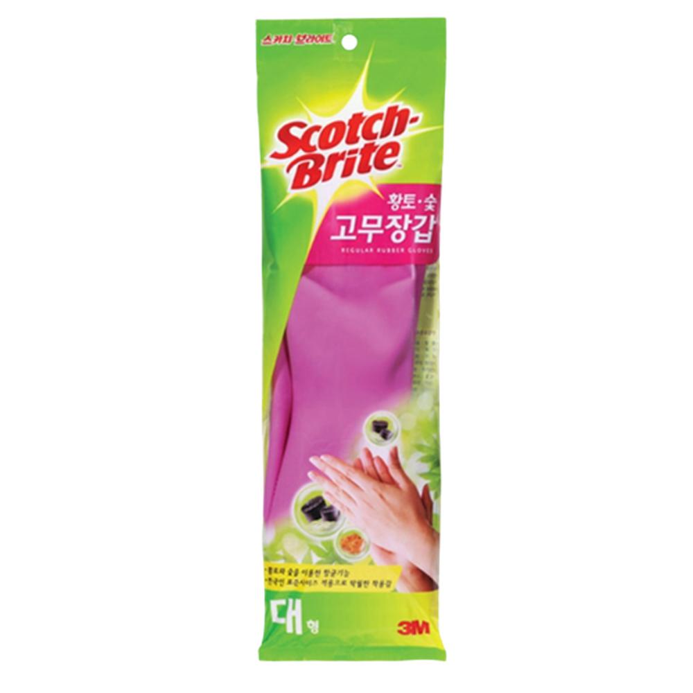 황토숯 라텍스 고무장갑 김장장갑 10매입 대형, 1개