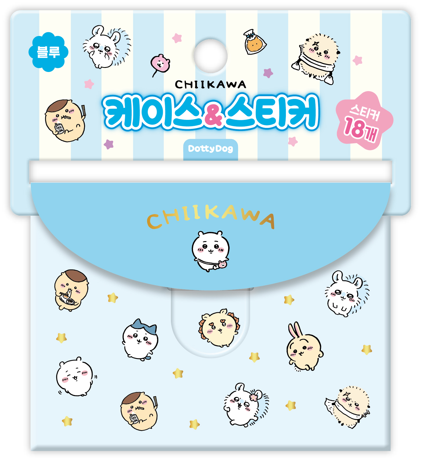 먼작귀 반투명 케이스 스티커 18매 세트 핑크 치이카와 캐릭터 굿즈 - 상세 이미지 2