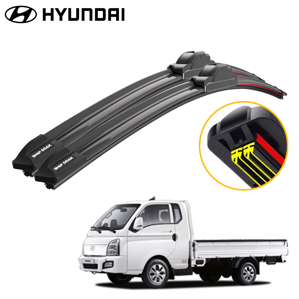 1+1 쉽딱 현대 포터2 와이퍼 전차종 트리플X2 하이브리드 윈도우브러쉬 제품 이미지