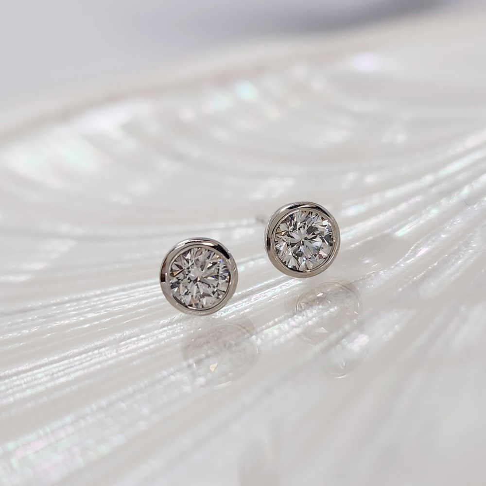 랩그로운 다이아몬드 베젤 1부2부 다이아 피어싱 귀걸이