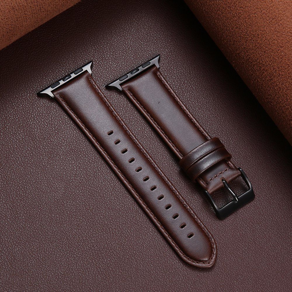 애플워치10 10세대 가죽 스트랩 브라운 패턴 손목 밴드 검은색 40mm(iwatch4/5/6/se 세대) 이미지 8