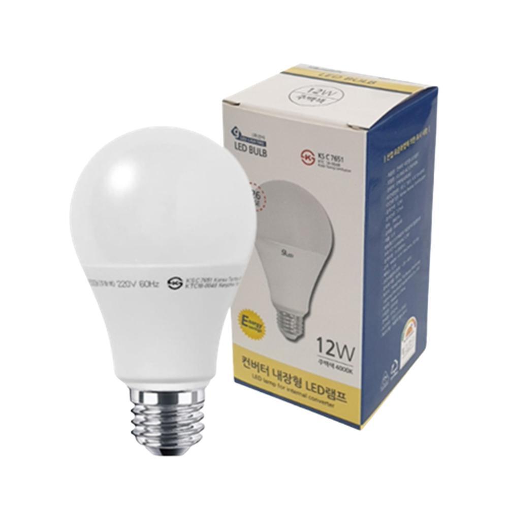 12W LED벌브 4000K 주백색 램프 컨버터내장형 전구 E26 26mm 아이보리색 조명