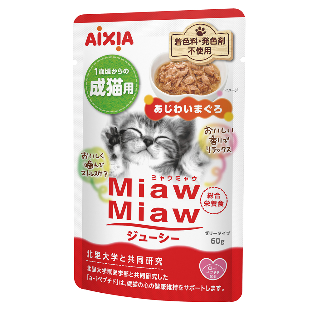 아이시아 먀우먀우 쥬시 파우치 고양이 습식 맛참치, 60g, 1개 - 메인 이미지