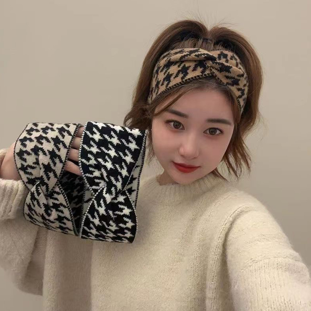 반다나헤어밴드 반다나 넓은 와이드 여자 머리띠 니트 헤어밴드 - 상세 이미지 5