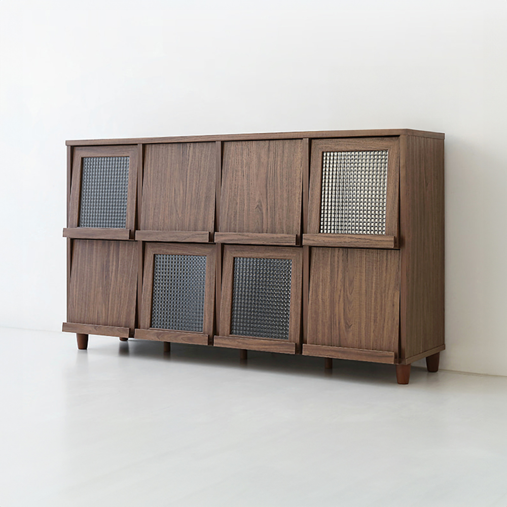 필몬 수납장 8문 NFM90159F 가로형 1590x445x920mm, 2단, 미들브라운 0920.7229 - 상세 이미지 2