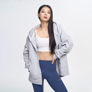 롱 후드집업 후드티 오버핏 엉덩이 덮는 무지 여자 맨투맨 착용 후기 | 사이즈/핏 총정리 - 상품 이미지 3
