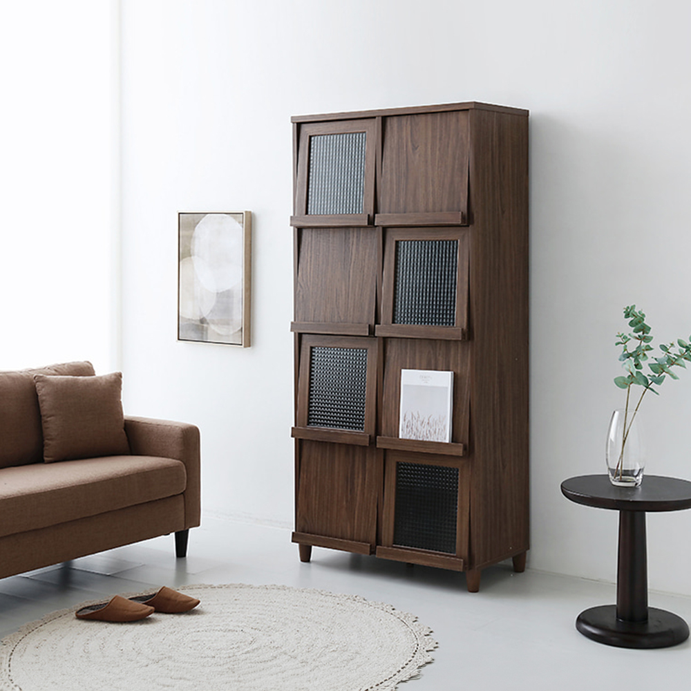 필몬 수납장 8문 NFM17380F 세로형 810x450x1730mm, 4단, 미들브라운 0179.5172 - 상세 이미지 4