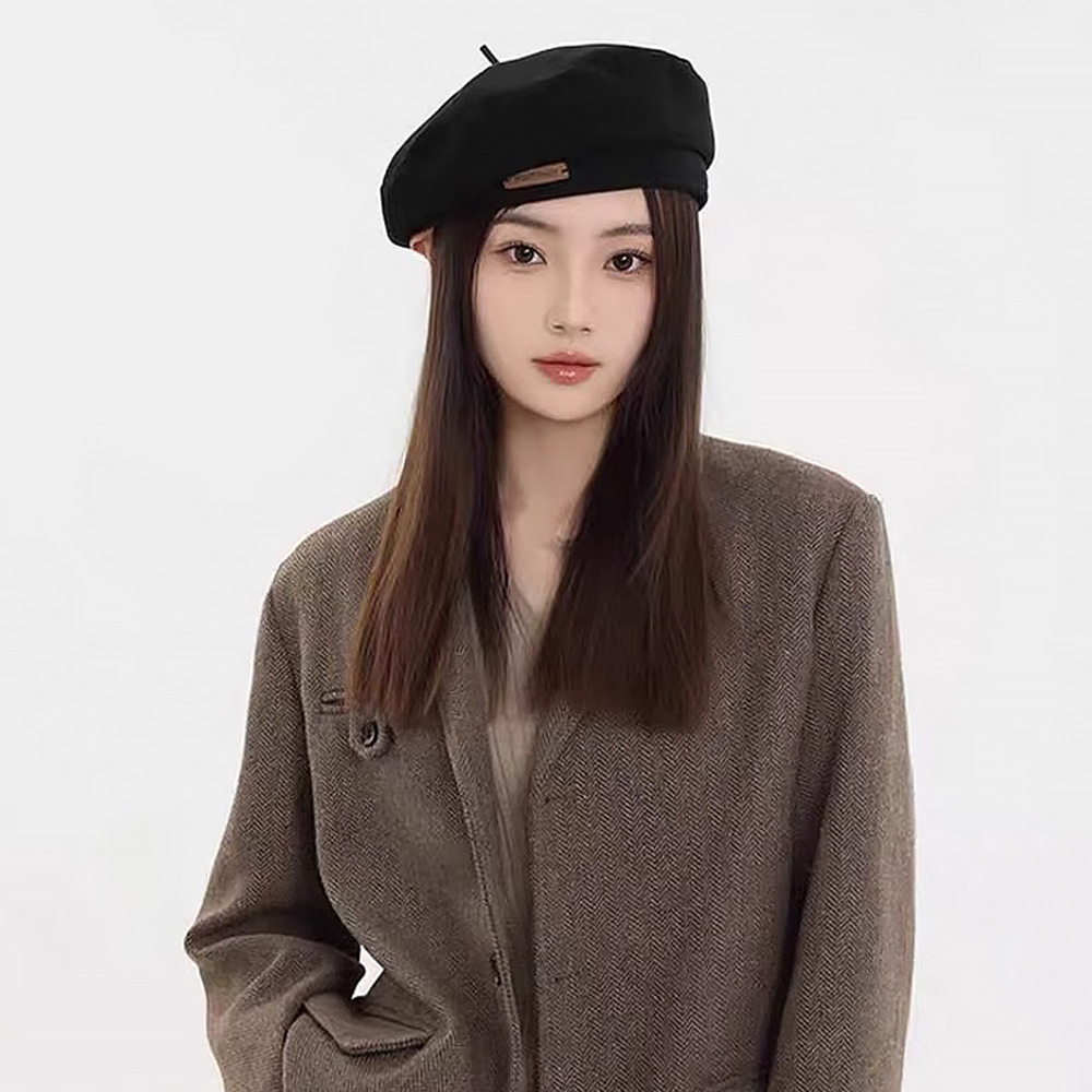 빵모자 트위드 여자 베레모모자 빵떡 베레 겨울 만두 화가 카페 - 상세 이미지 5