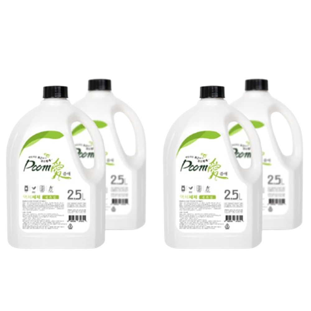 대용량 물세제 세탁세제 드럼세탁기 통돌이 세탁기 겸용 액체세제 품애 2.5L 4개 - 메인 이미지