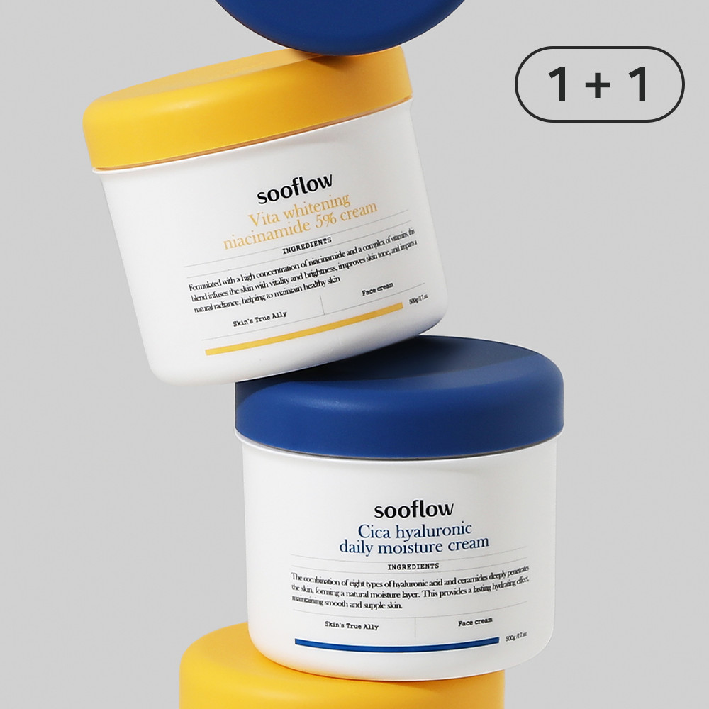 1+1 수플로우 비타민 b3 수분보습 크림 세트! 히알루론산 500g + 나이아신 500g