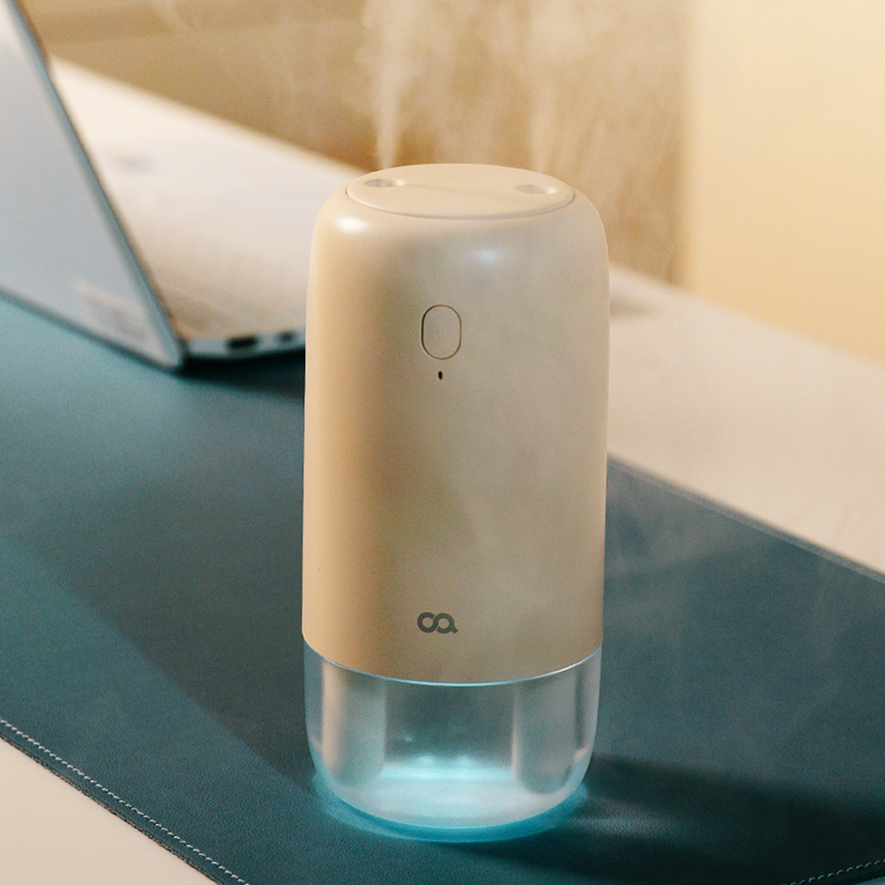 오아 라운드 미니 듀얼 무선 가습기 휴대용 사무실 탁상용 책상 차량 USB 텀블러 충전식