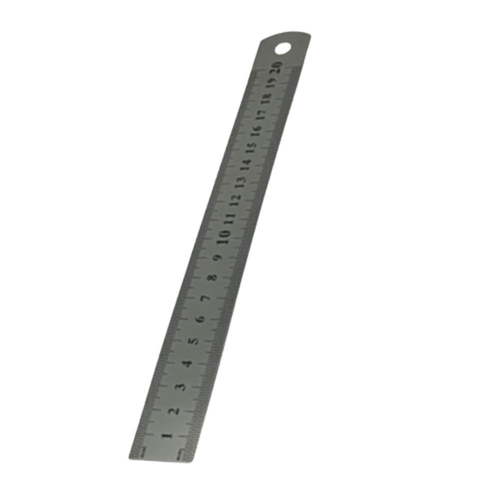 묵직한 짧은 직자 금속 문구자 20cm 정밀측정 메탈자 사무용 양면 쇠자