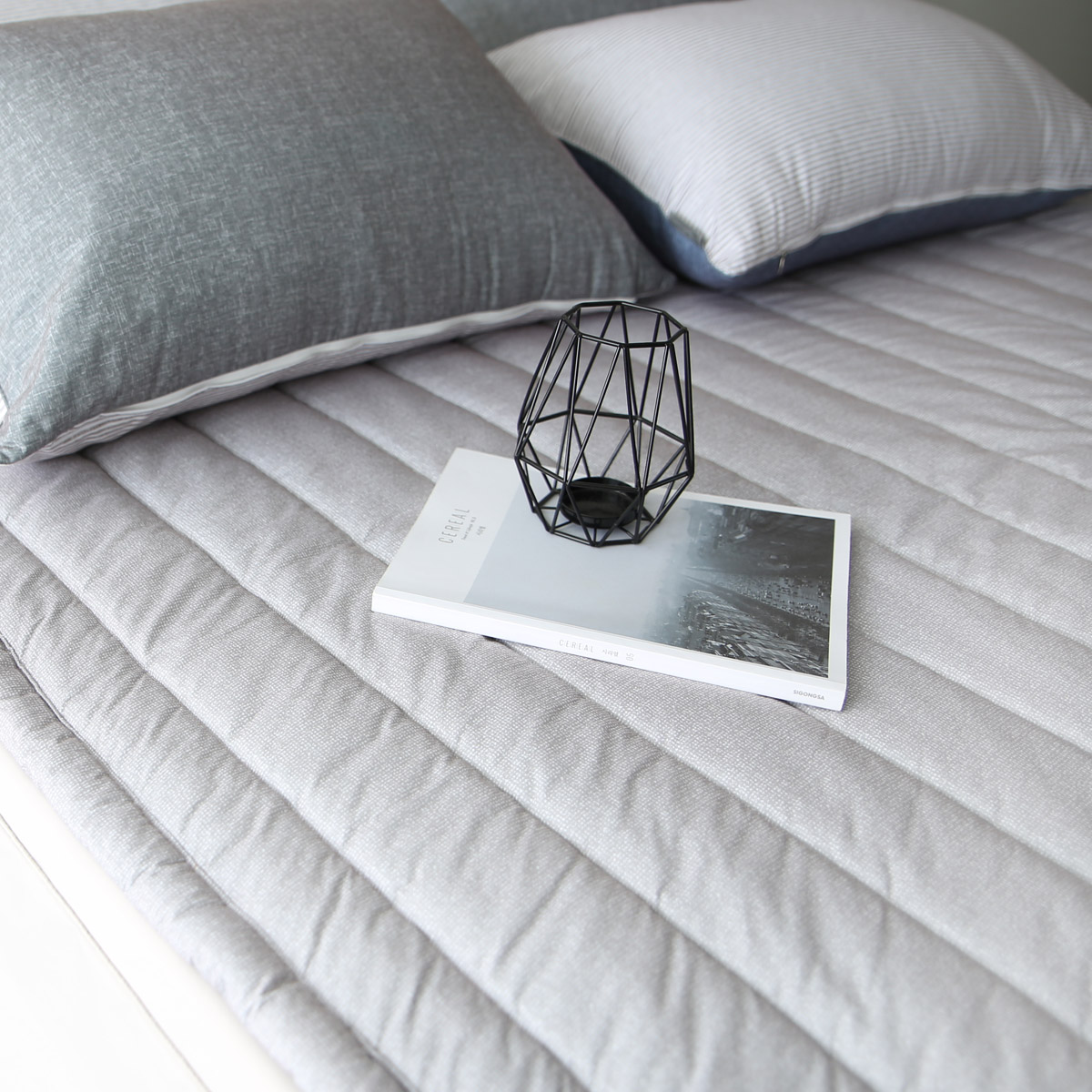 이불패드 침대패드 스트라이프 알러지케어 고정밴드 SS