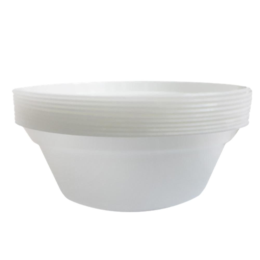 플라스틱 면기 다회용 일회용 위생 대접 국수 우동그릇 10매입 21cm, 1개