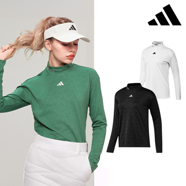 아디다스 가을 간절기 여성 자카드 긴팔 골프티셔츠 여자 골프웨어 IS4776