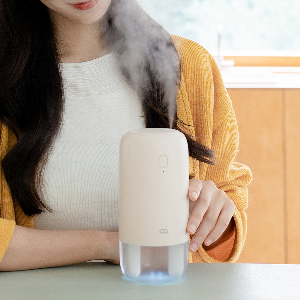 오아 라운드 미니 듀얼 무선 가습기 휴대용 사무실 탁상용 책상 차량 USB 텀블러 충전식