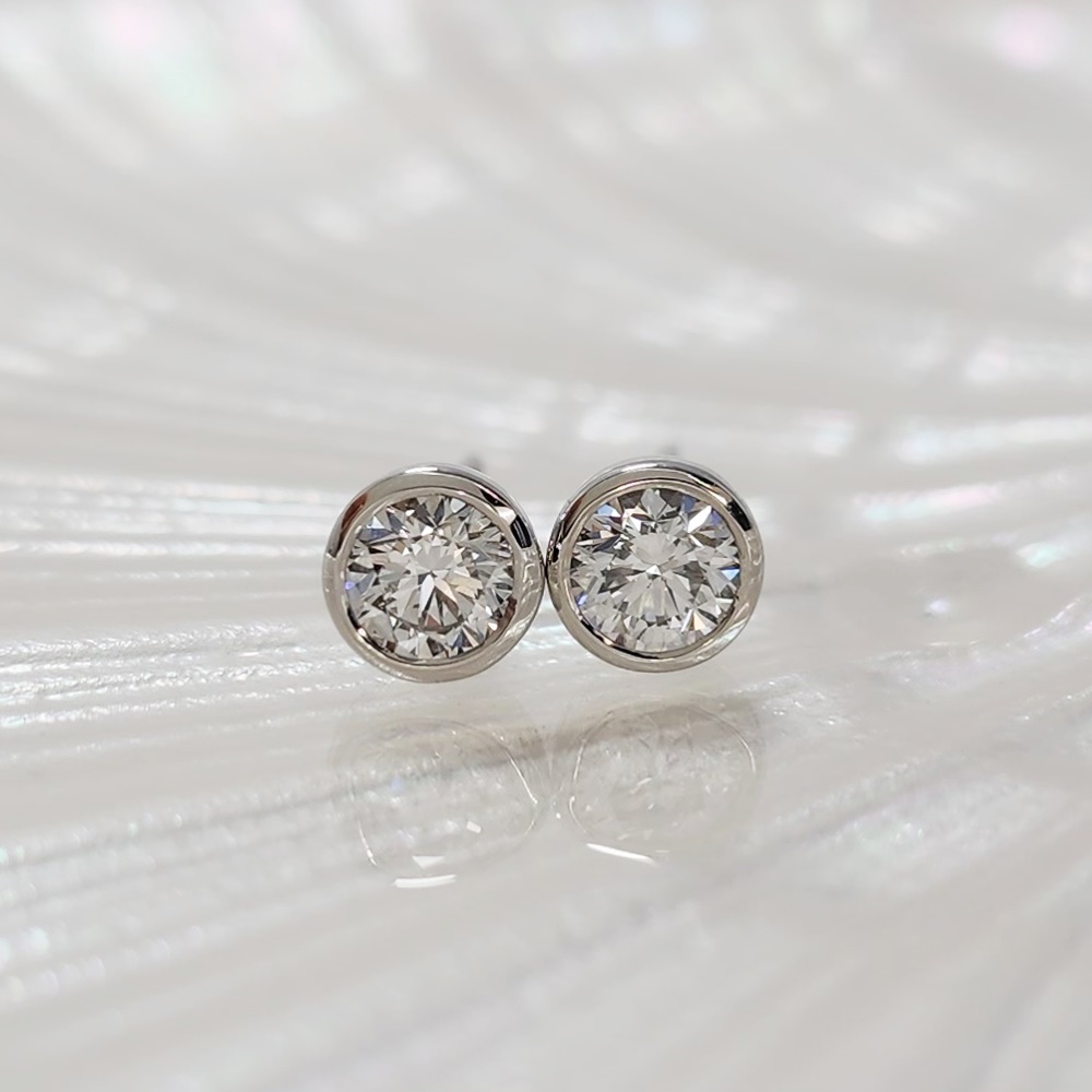 랩그로운 다이아몬드 베젤 1부2부 다이아 피어싱 귀걸이