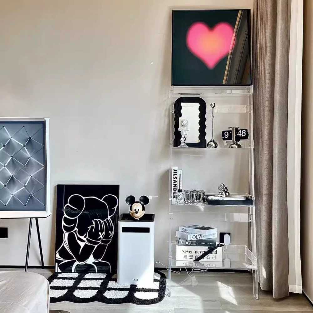 아크릴 북타워 인테리어 진열 책장 투명 사다리 랙 43x39x150cm - 상세 이미지 5
