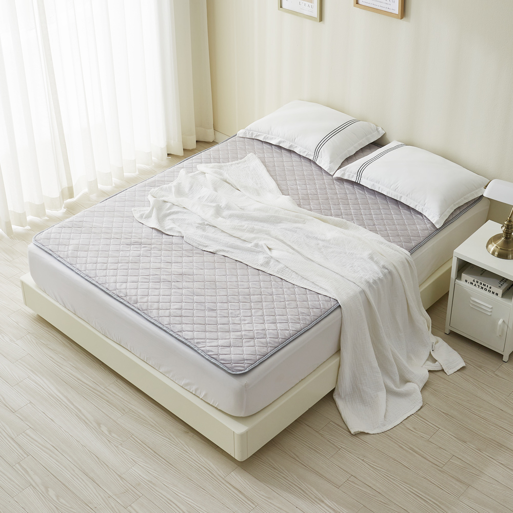 침대 전기장판 1인용 탄소매트 극세사그레이 온열매트 숏미니싱글