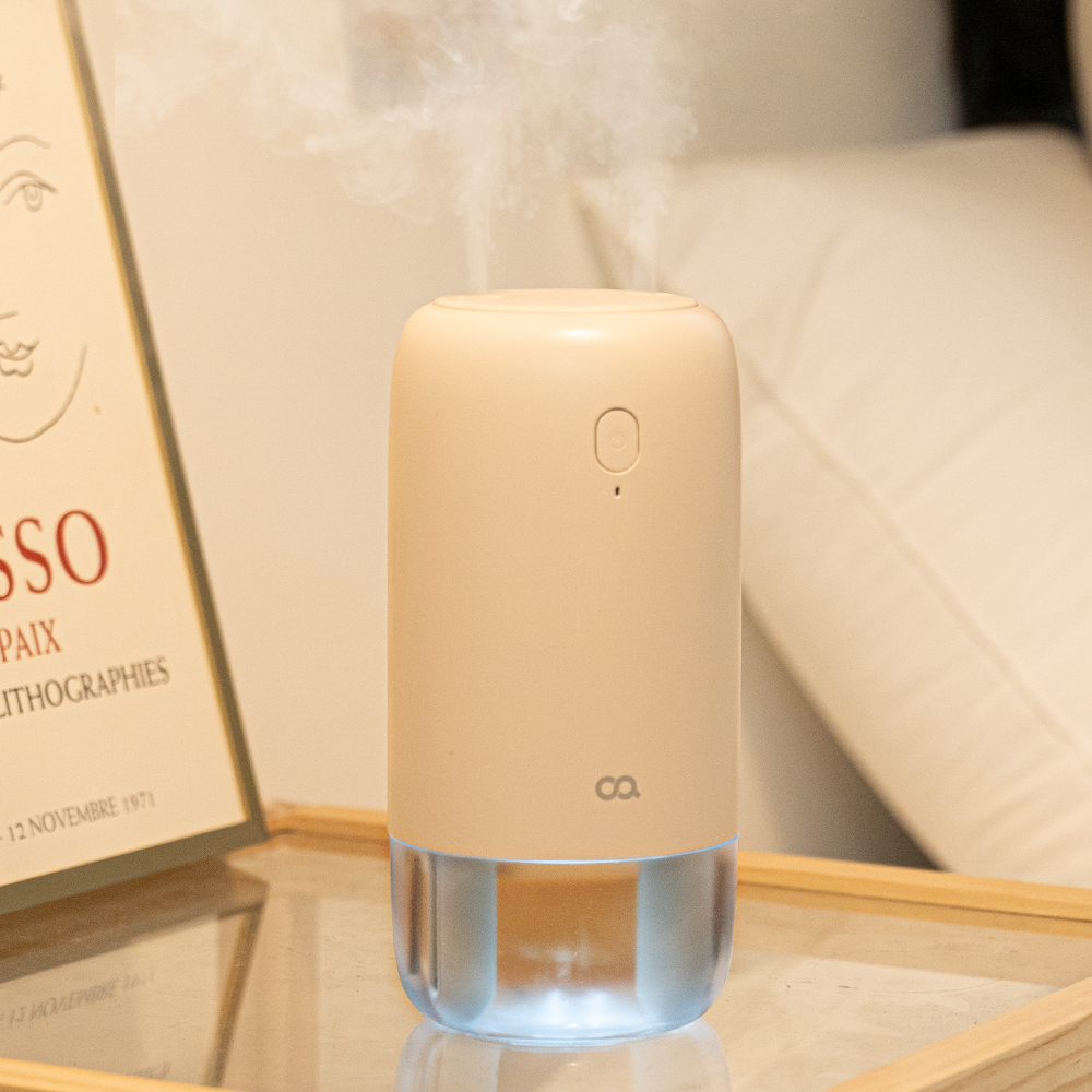 오아 라운드 미니 듀얼 무선 가습기 휴대용 사무실 탁상용 책상 차량 USB 텀블러 충전식