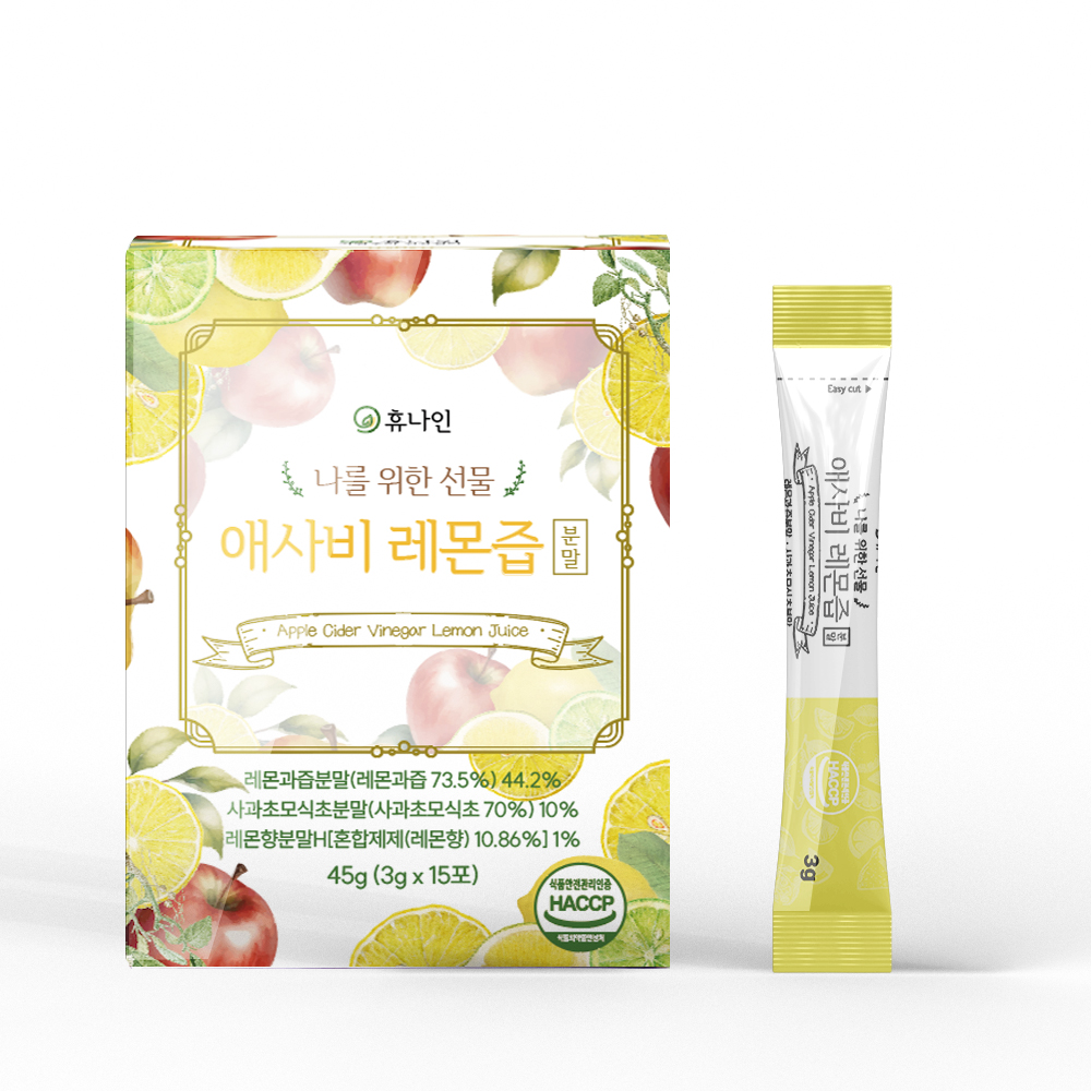 휴나인 레몬즙 애사비 레몬수 스틱 15포 레몬, 3g, 1개 - 상품 이미지