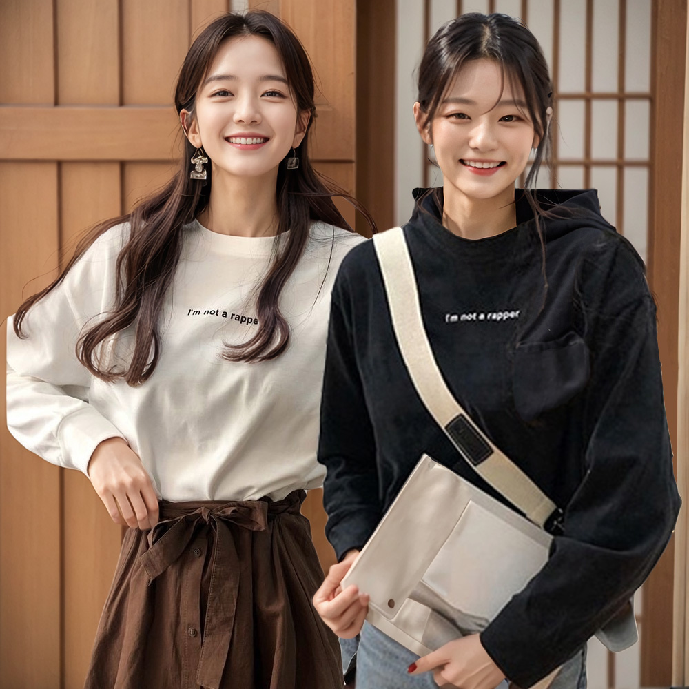 오버핏 가을 맨투맨 6종 여성 티셔츠 - 상세 이미지 2