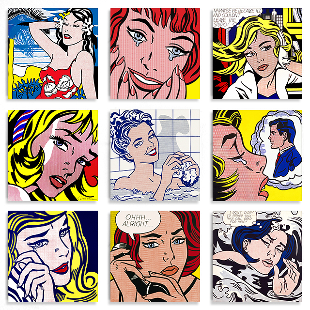 로이 리히텐슈타인 명화 그림 액자 정사각 캔버스 포스터 15종 20x20cm - 상세 이미지 3