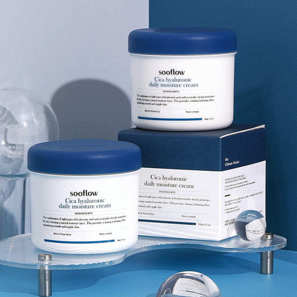 히알루론산 대용량 병풀 수딩크림 500g/시카 물광 추출물 탄력 수분 보습 영양 판테놀