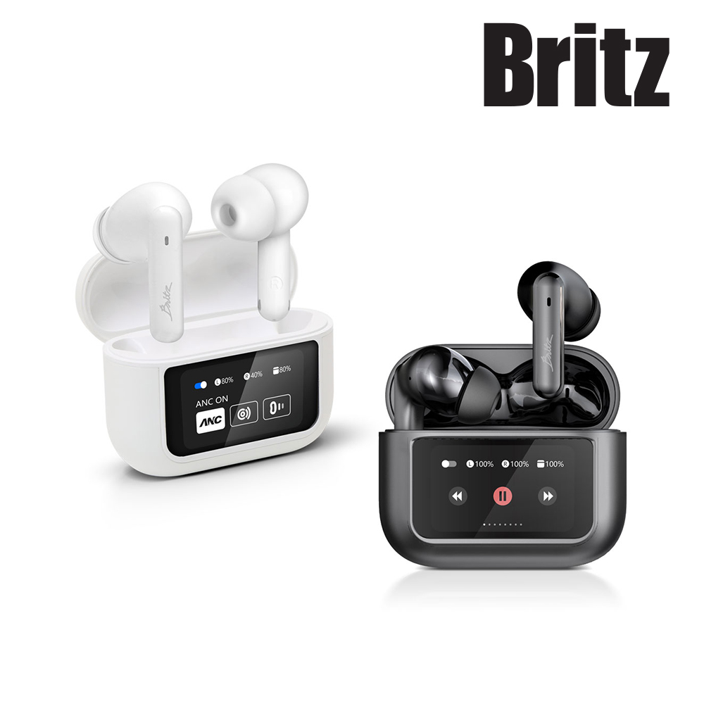 브리츠 BZ-UI10 무선 블루투스 이어폰 노이즈캔슬링 터치스크린 C타입 화이트