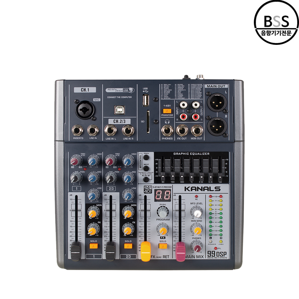 카날스 BKG-30 오디오믹서 인터페이스 USB 블루투스 이퀄라이져 팬텀 녹음 - 상품 이미지