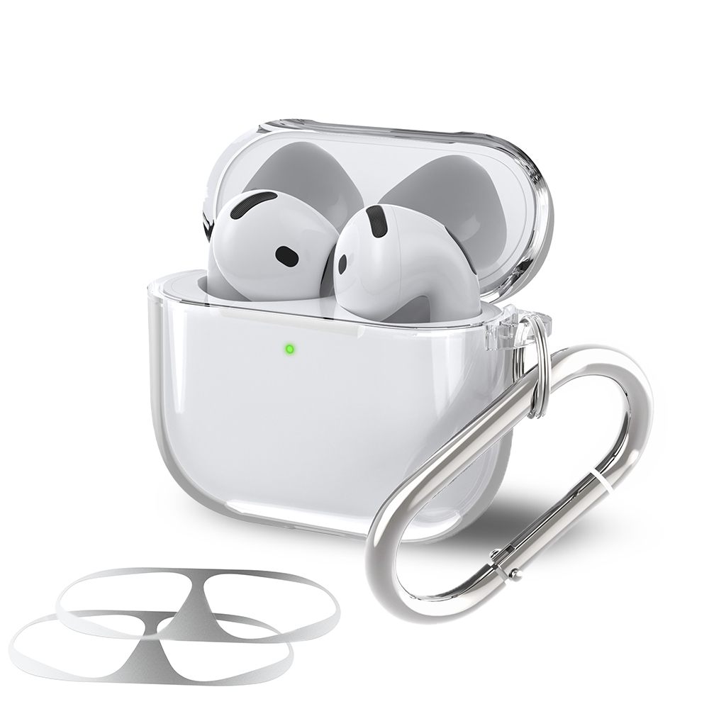 에어팟4 변색 방지 케이스 투명 실리콘 커버 키링 철가루 스티커 4세대 호환