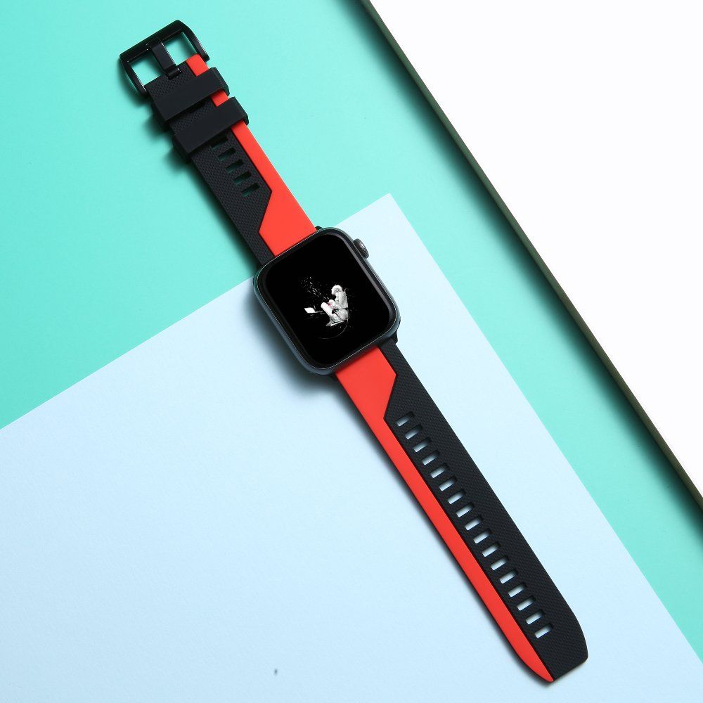 애플워치 10세대 스트랩 스포츠 투톤 컬러 실리콘 밴드 흰색과 검정색 40mm (iwatch4/5/6/se 세대) - 상세 이미지 3