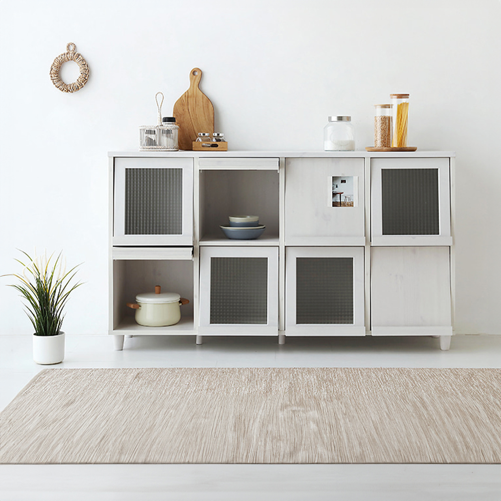 필몬 수납장 8문 NFM90159F 가로형 1590x445x920mm, 2단, 화이트파인베니어 7562.7969 - 상세 이미지 3