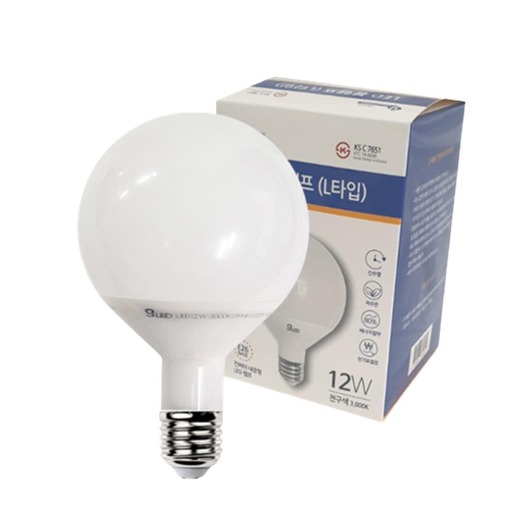 LED볼전구 컨버터내장형 공모양 램프 E26 12W, LONG, 전구색 3000K