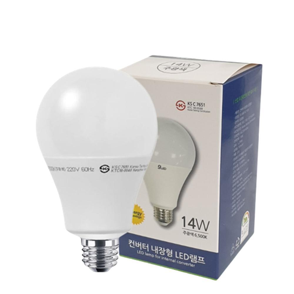 컨버터내장 LED전구 조명램프 14W 6500K E26 220V