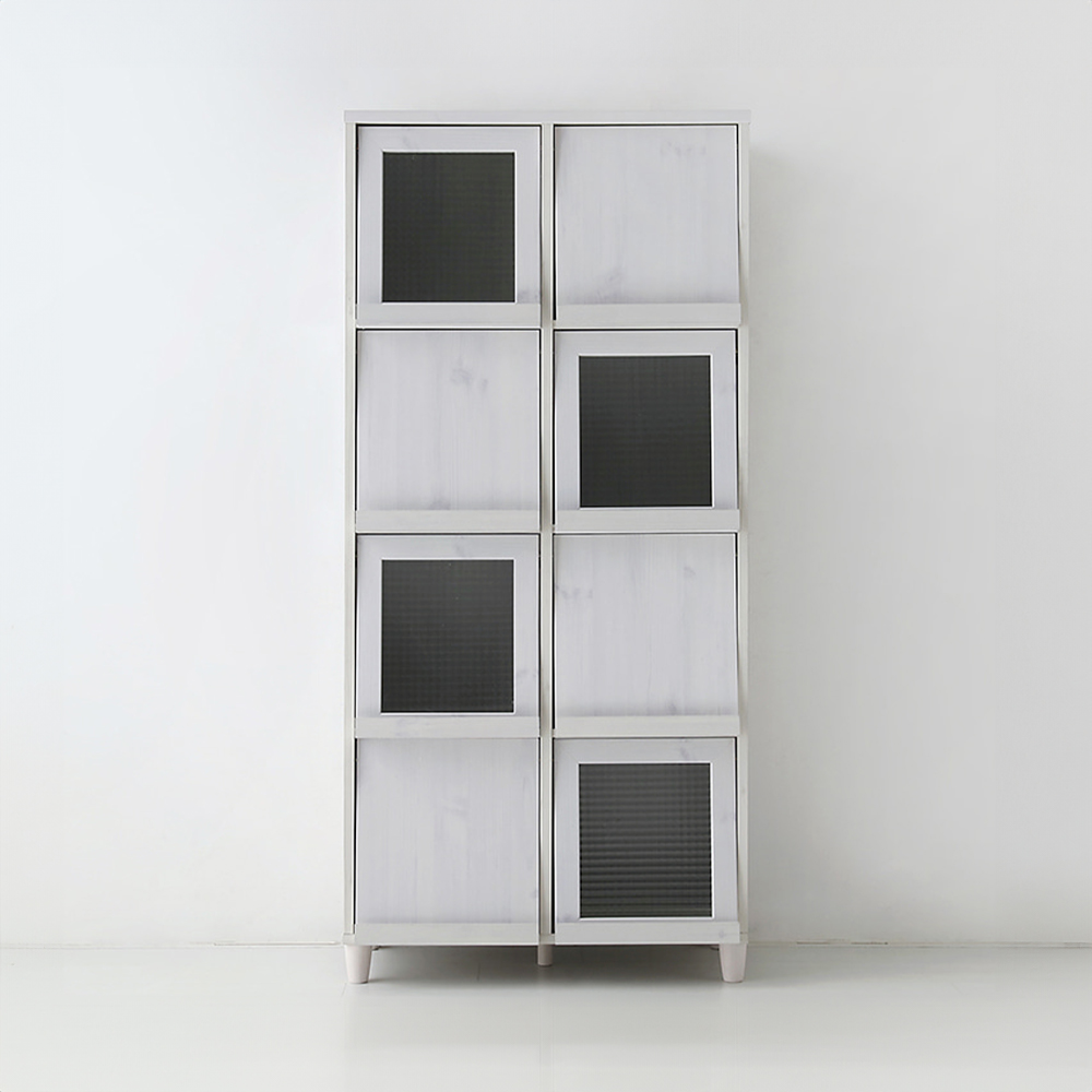 필몬 수납장 8문 NFM17380F 세로형 810x450x1730mm, 4단, 화이트파인베니어 5339.8484 - 메인 이미지