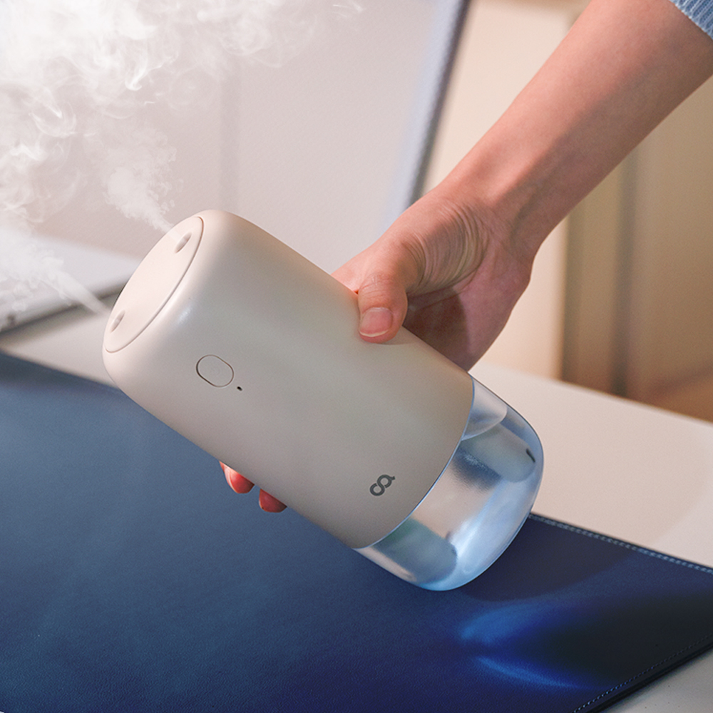 오아 라운드 미니 듀얼 무선 가습기 휴대용 사무실 탁상용 책상 차량 USB 텀블러 충전식