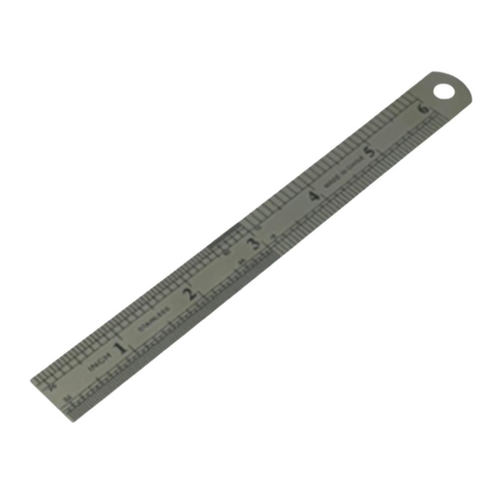 묵직한 미니 직자 금속 문구자 15cm 정밀측정 메탈자 사무용 양면 쇠자