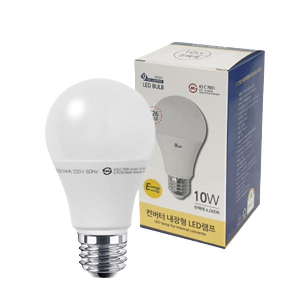 LED벌브 4000K 주백색 램프 10W 전구 E26 26mm