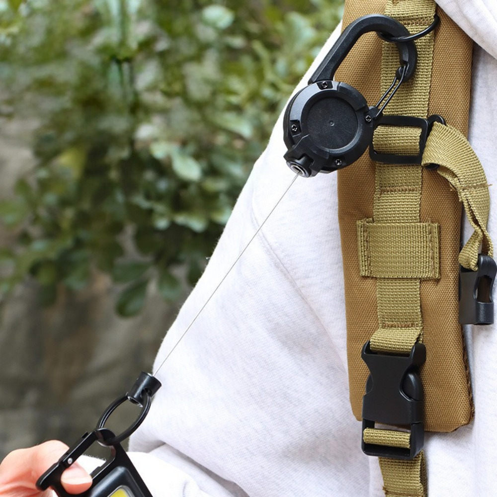 와이어 릴 키링 홀더 카라비너 열쇠고리 가방 캠핑 등산 낚시 배달 아웃도어