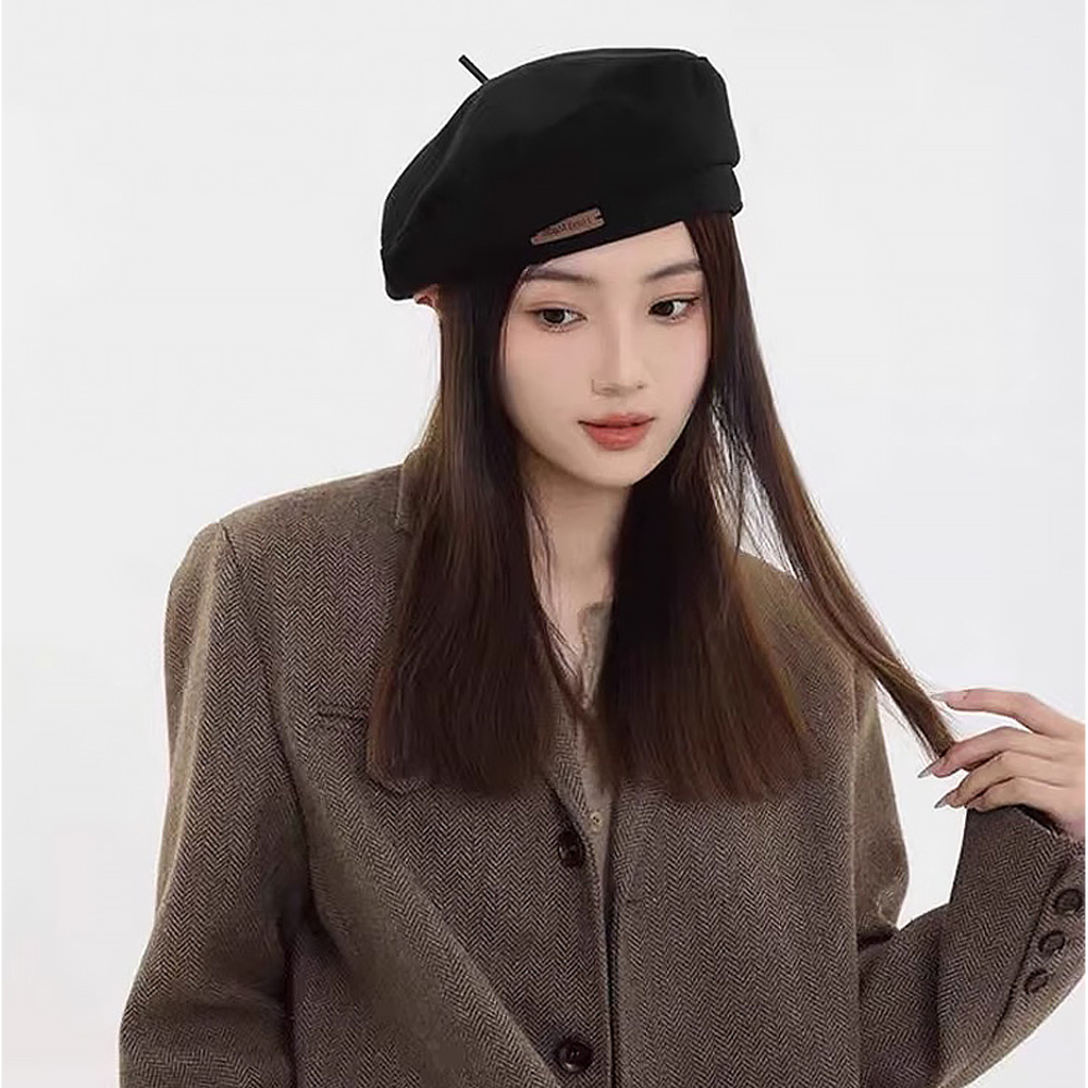 빵모자 트위드 여자 베레모모자 빵떡 베레 겨울 만두 화가 카페 - 상세 이미지 4