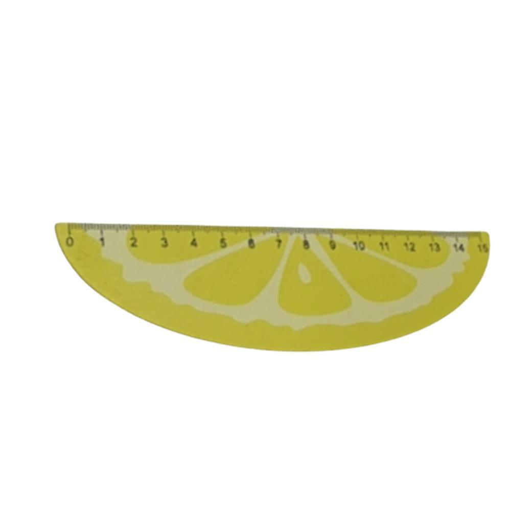 우드 감성 측정자 선긋개 15cm 과일단면 디자인 레몬