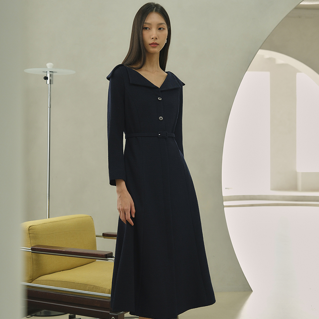 [강별 착용] VICTORIA tweed flared dress - 상세 이미지 2
