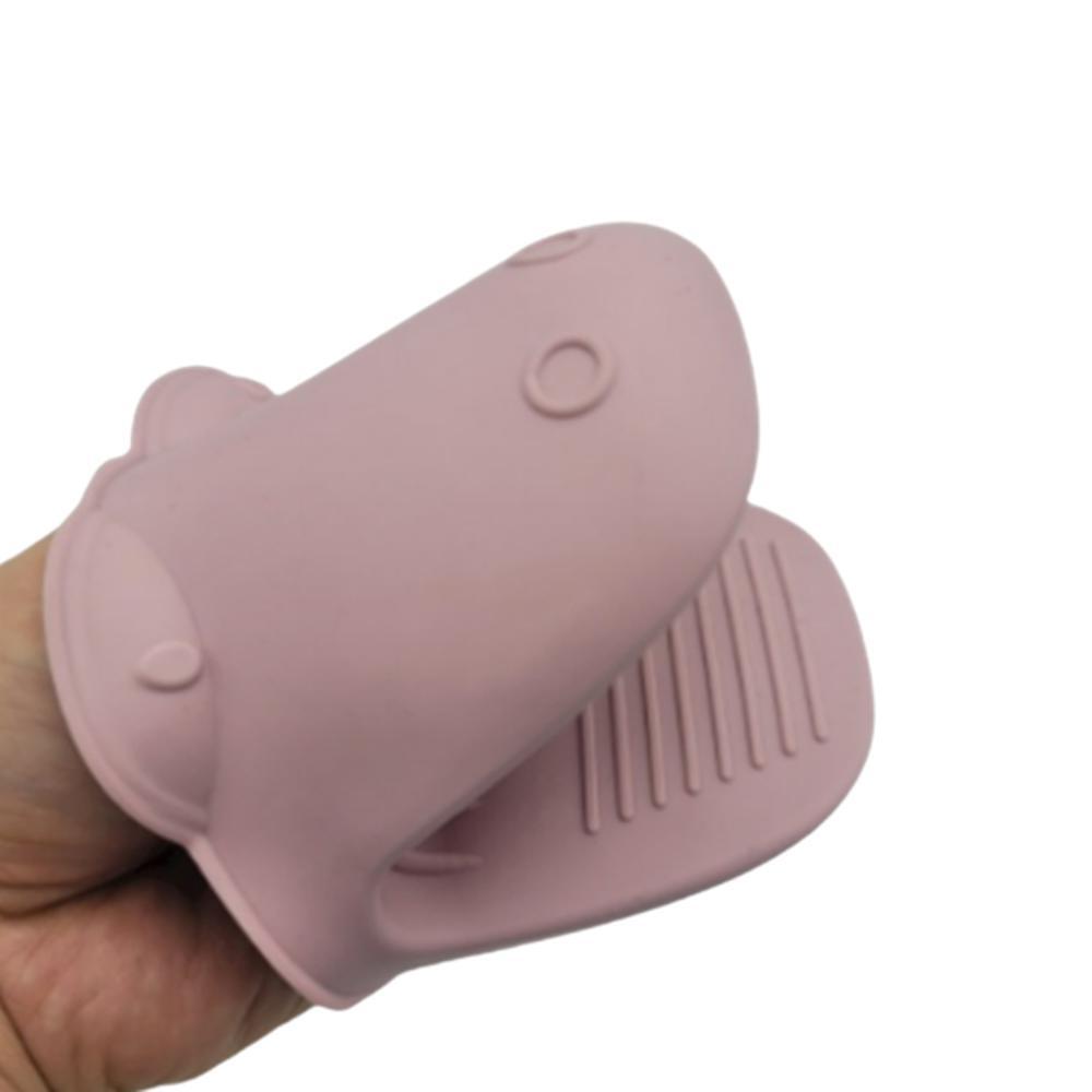 귀여운 실리콘 오븐밋 냄비손집게 뜨거운접시 전자렌지 장갑 논슬립 실리콘 뚝배기 장갑 핑크
