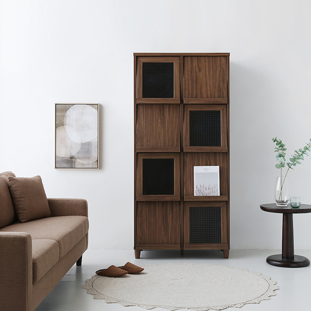 필몬 수납장 8문 NFM17380F 세로형 810x450x1730mm, 4단, 미들브라운 0179.5172 - 상세 이미지 3