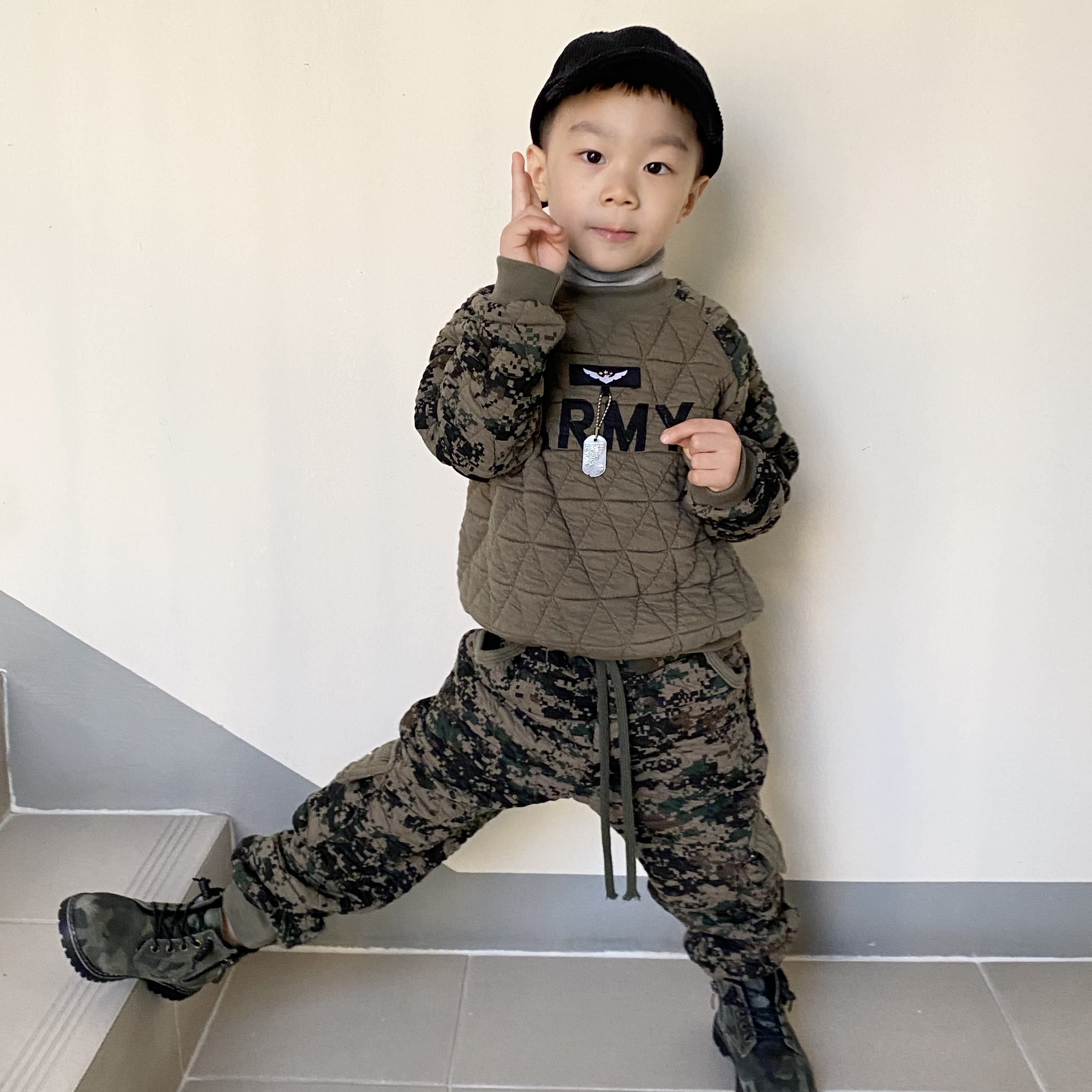 아동군복 유아상하복세트 해병대 어린이군복 어린이집 역할놀이 할로윈 군인복장 밀리터리룩 가을 겨울 - 상세 이미지 4