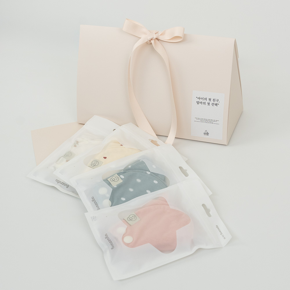 [선물포장]아가짱 시그니처 아기 롤링턱받이 침받이 4종 세트