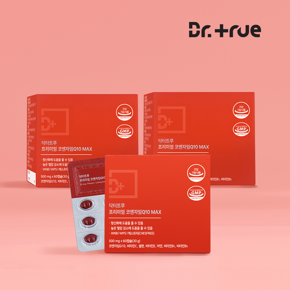 닥터트루 코엔자임 Q10 코큐텐 높은 혈압 항산화 남성 여성 영양제 60캡슐, 3개 대표 이미지