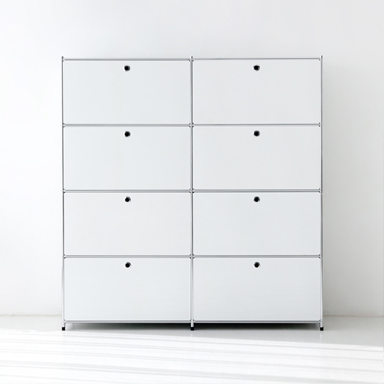 심플리 4x2 수납장 8문 BC102 1520mmx400mmx1580mm, 4단, 화이트 2185.9325 - 메인 이미지